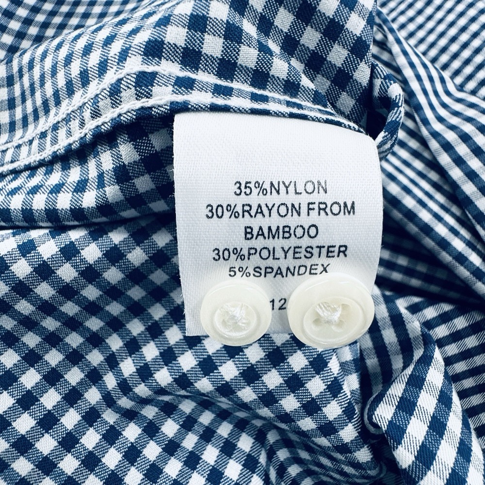 Johnnie O Button Prepformance Blue Gingham Check Shirt Men's Large Preppy NEW - Picture 6 of 12